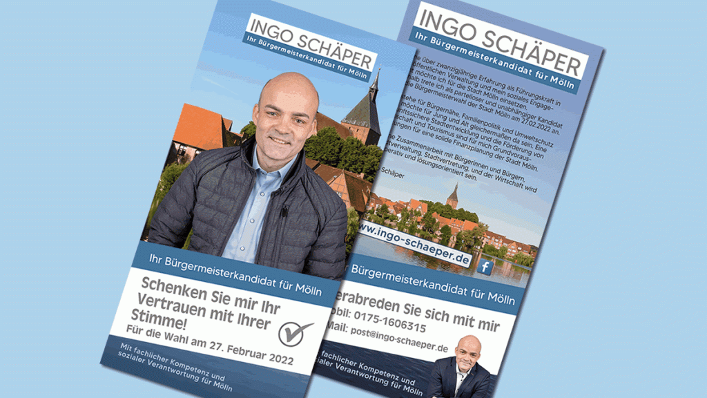 Bürgermeisterwahl Bürgermeisterkandidat Ingo Schäper Mölln Flyer
